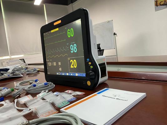 เครื่องตรวจจับพารามิเตอร์หลายตัวของแพทย์สัตวแพทย์ ด้วย 2Temp SPO2 ECG