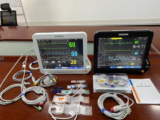 เครื่องตรวจจับพารามิเตอร์หลายภาษาสําหรับสัตวแพทย์ 15 นิ้ว พร้อม EtCO2 CMS Touch