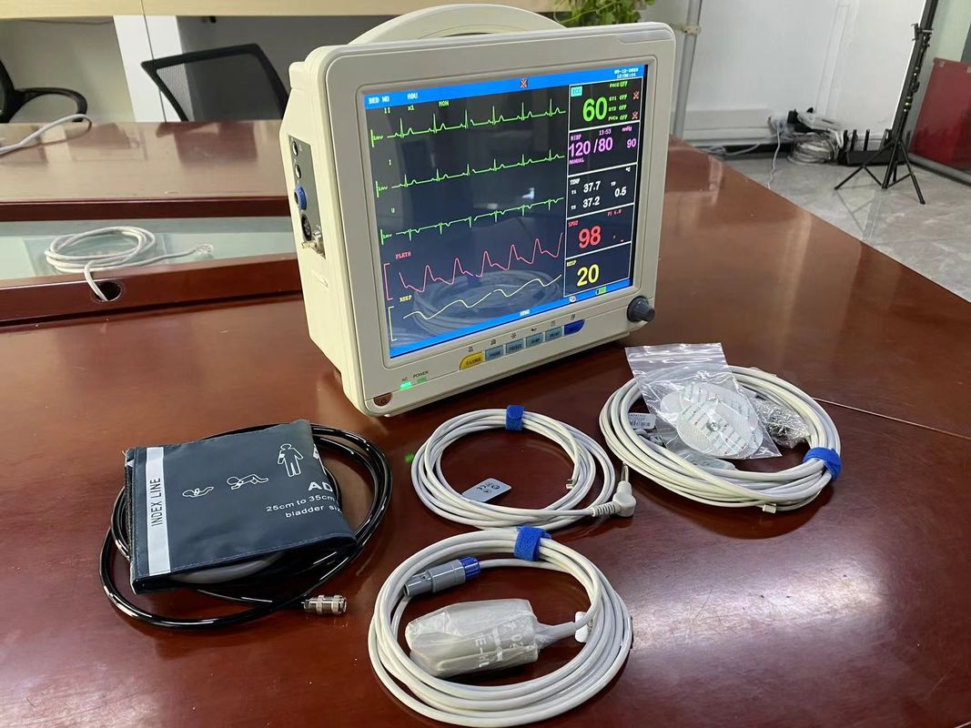 Spo2 Multiparameter Machine 12.1 นิ้ว TFT LCD Multiparameter Portable Patient Monitor กับ EtCO2 ECG ...