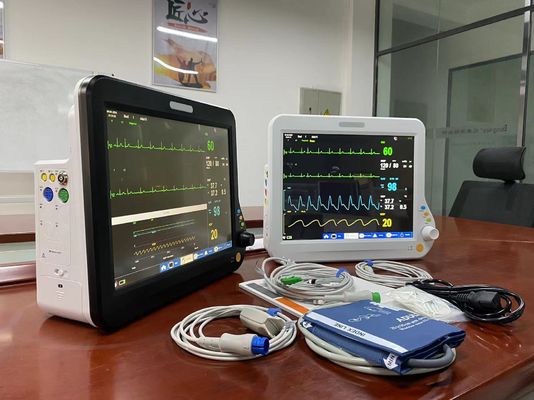ICU หัวใจ Multi Parameter โมเนอร์ผู้ป่วยพกพากับ 15 นิ้ว TFT จอ LCD