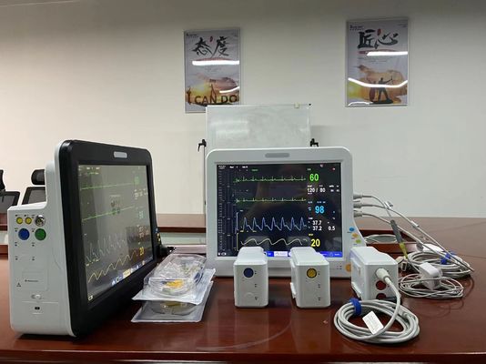 ICU หัวใจ โมดูเลอเรอร์ผู้ป่วย มอนิเตอร์ผู้ป่วยพกพาหลายพารามิเตอร์ หลายภาษา