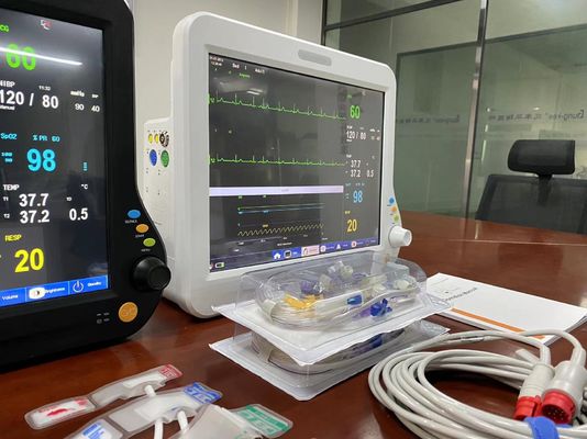เครื่องแสดงสัญญาณสําคัญทางชีวภาพดิจิตอลสําหรับสัตวแพทย์ พร้อม ECG NIBP SPO2 2 Temp Standard