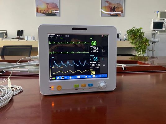 8.4 นิ้ว TFT LCD Screen โมเนอร์ผู้ป่วยพกพา สําหรับ SPO2 NIBP Temp ECG EtCO2