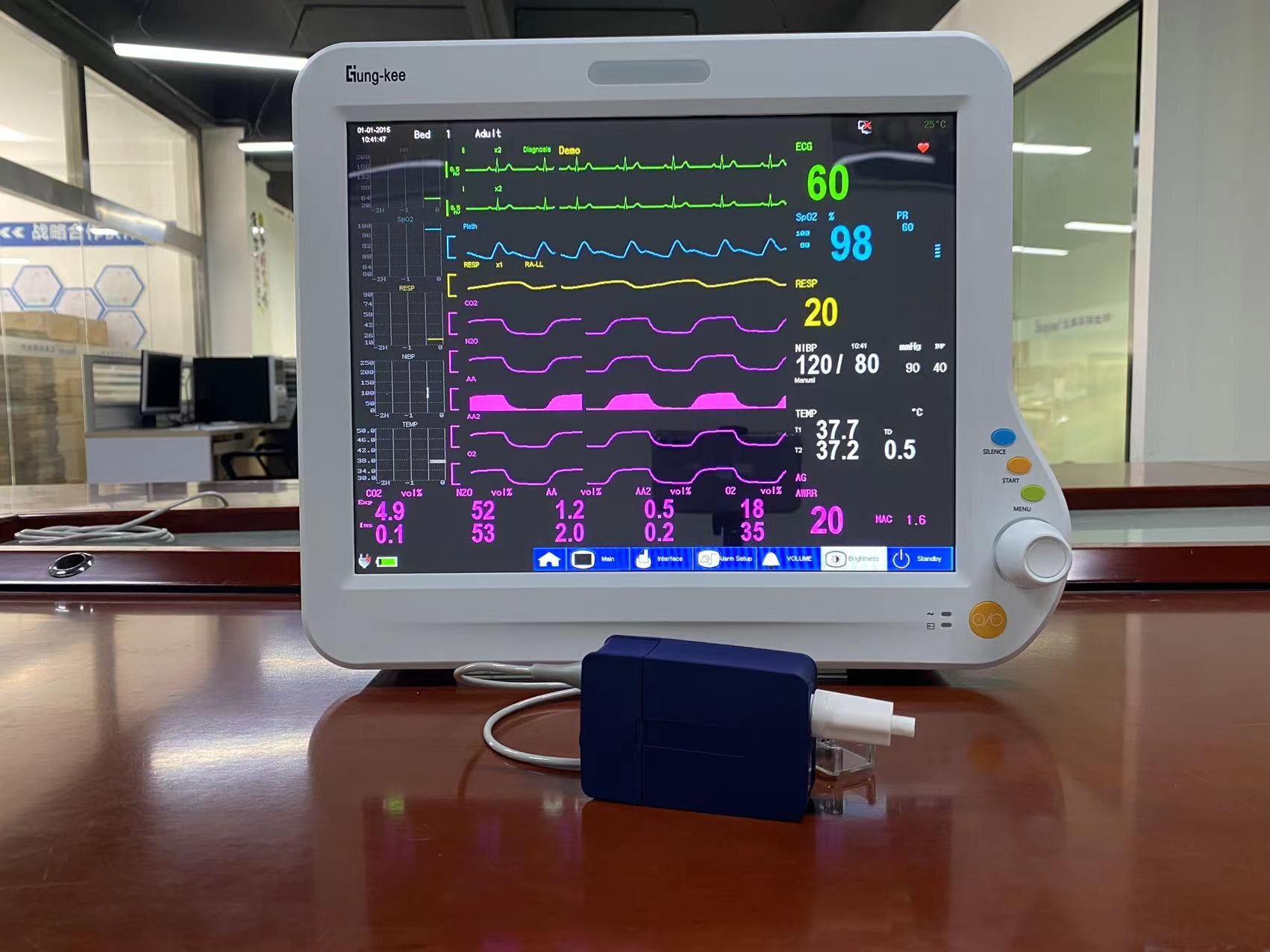 Telebox Monitor มอนิเตอร์หัวใจ ICU พกพา มอนิเตอร์ผู้ป่วย Multi Parameter Anesthesia