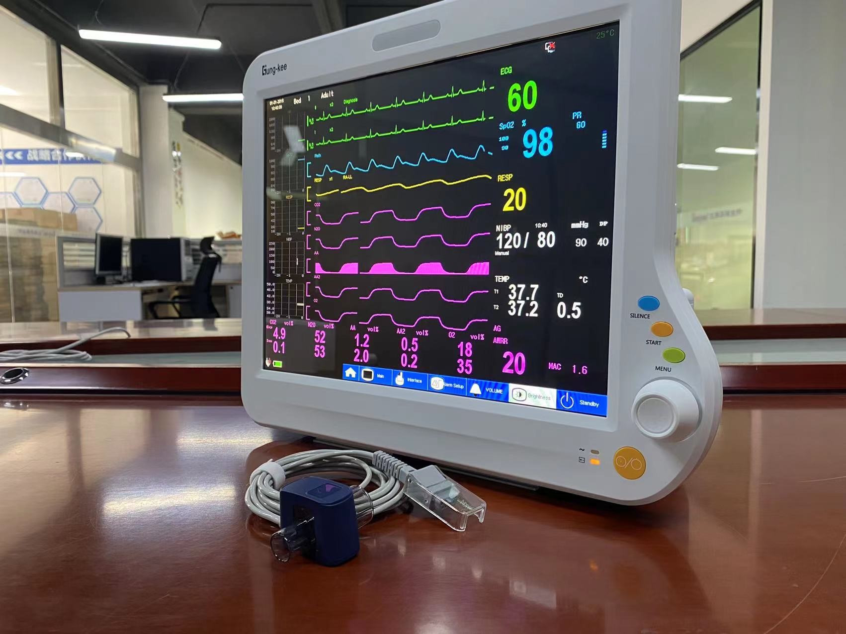 ECG Multi Parameter ผู้ป่วย Monitor, SPO2 โมดูเลอร์ผู้ป่วย Monitor